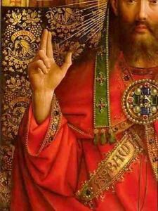 God the Father detail from the central panel of the Ghent Altarpiece