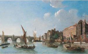 A View Of Westminster Bridge And Surrounding Buildings by Samuel Scott