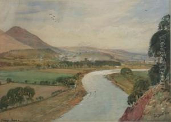 Melrose Abbey And The River Tweed - view 1