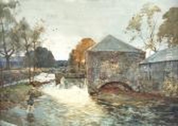 Fishing, Philiphaugh Mill - view 1
