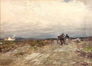 Farmer Leading A Horse And Cart by Tom Scott