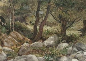 A Wooded Hillside by William Bell Scott