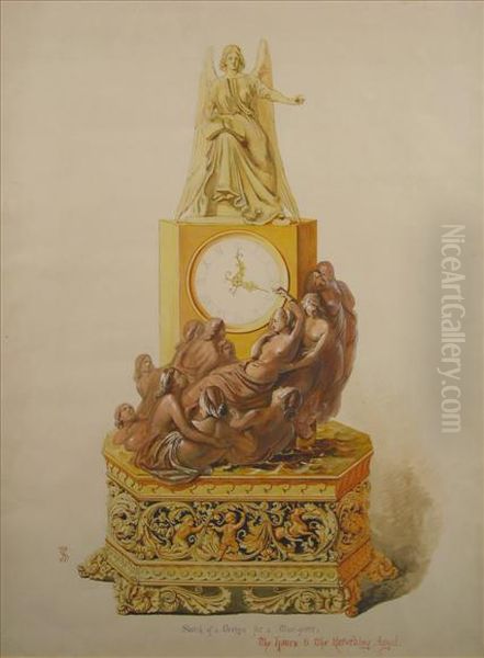 Sketch Of Adesign For A Time Piece - view 1