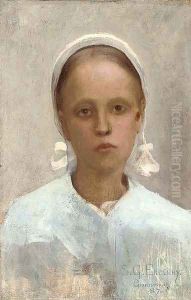 Portrait of a Breton girl by Samuel G. Enderby