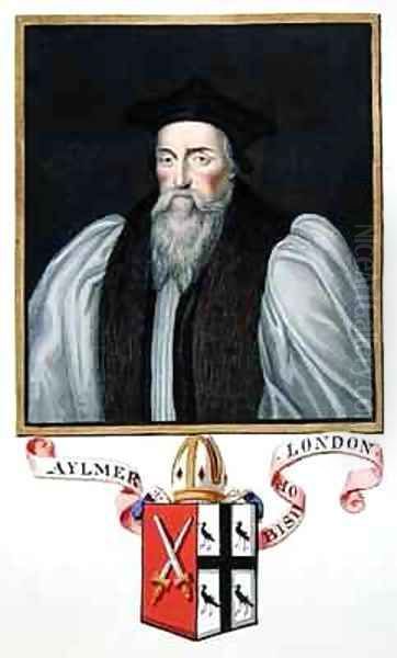 Portrait of John Aylmer 1521-94 Bishop of London from Memoirs of the Court of Queen Elizabeth - view 1