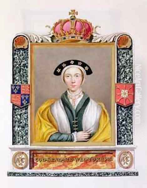 Portrait of Anne of Cleves 4th Queen of Henry VIII from Memoirs of the Court of Queen Elizabeth - view 1
