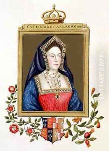 Portrait of Catherine of Aragon 1st Queen of Henry VIII from Memoirs of the Court of Queen Elizabeth