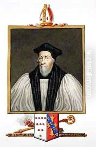 Portrait of Hugh Latimer Bishop of Worcester from Memoirs of the Court of Queen Elizabeth