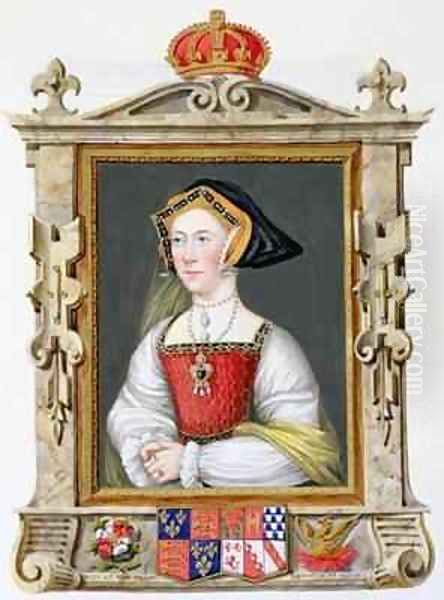 Portrait of Jane Seymour 3rd Queen of Henry VIII from Memoirs of the Court of Queen Elizabeth - view 1