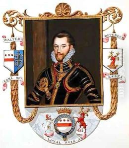 Portrait of Walter Devereux 1st Earl of Essex from Memoirs of the court of Queen Elizabeth