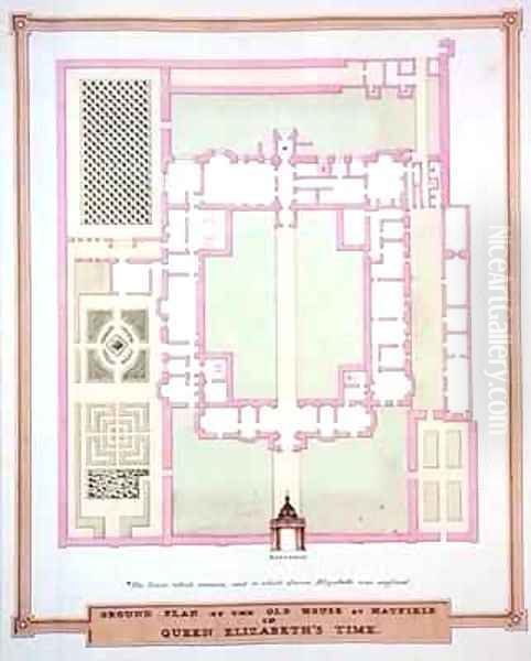Ground Plan of the Old House at Hatfield in Queen Elizabeth's Time from Memoirs of the Court of Queen Elizabeth - view 1