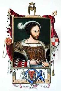 Portrait of Edward Seymour Lord Protector of Edward VI and Duke of Somerset from Memoirs of the Court of Queen Elizabeth