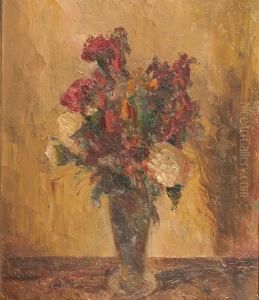 Still Life Of Flowers In A Vase by Elliott Seabrooke