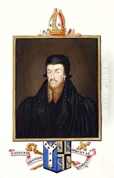 Portrait of Edmund Grindal Archbishop of Canterbury from Memoirs of the Court of Queen Elizabeth - view 1