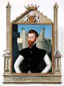 Portrait of Edward Courtenay Last Earl of Devonshire from Memoirs of the Court of Queen Elizabeth