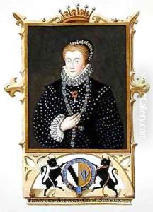 Portrait of Frances Sidney Countess of Sussex from Memoirs of the Court of Queen Elizabeth