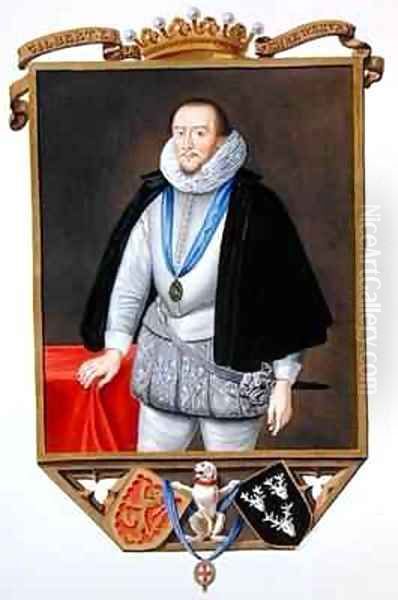 Portrait of Gilbert Talbot 7th Earl of Shrewsbury from Memoirs of the Court of Queen Elizabeth - view 1