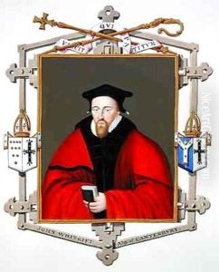 Portrait of John Whitgift Archbishop of Canterbury from Memoirs of the Court of Queen Elizabeth