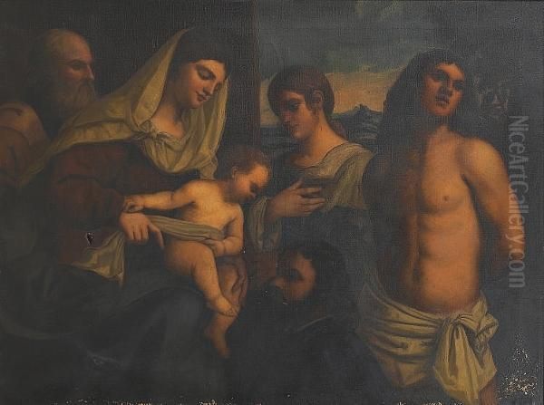 The Holy Family With Saints Sebastian And Catherine And A Donor - view 1