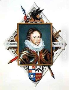 Portrait of Captain Sir John Norris from Memoirs of the court of Queen Elizabeth by Sarah Countess of Essex