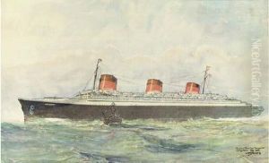 The S.s. Normandie Leaving Le Havre