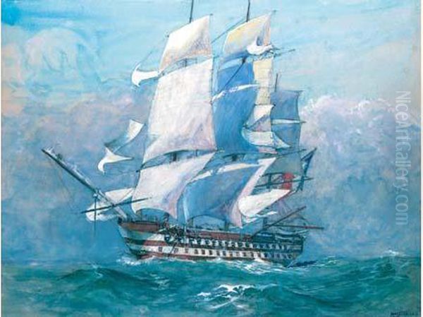 Trois-mats Arme Sur Une Mer Formee - view 1
