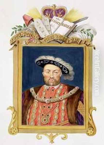 Portrait of Henry VIII as Defender of the Faith from Memoirs of the Court of Queen Elizabeth - view 1