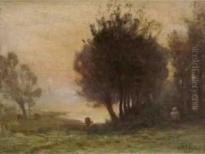 Sous-bois En Automne, Effet De Brume by Paul Sebilleau