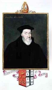 Portrait of Nicholas Heath Archbishop of York from Memoirs of the Court of Queen Elizabeth