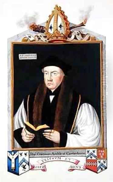 Portrait of Thomas Cranmer 1489-1556 Archbishop of Canterbury from Memoirs of the Court of Queen Elizabeth - view 1