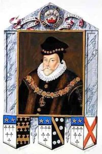 Portrait of Edward Fiennes de Clinton 1st Earl of Lincoln from Memoirs of the Court of Queen Elizabeth