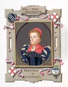 Portrait of Elizabeth Fitzgerald Countess of Lincoln from Memoirs of the Court of Queen Elizabeth by Sarah Countess of Essex