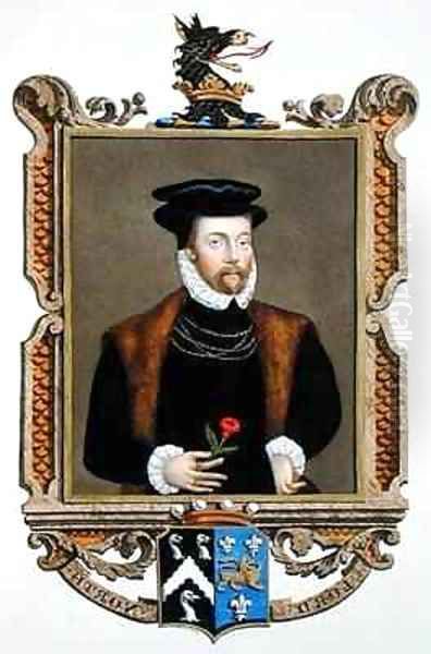 Portrait of Lord Roger North 1530-1600 2nd Baron North from Memoirs of the Court of Queen Elizabeth - view 1