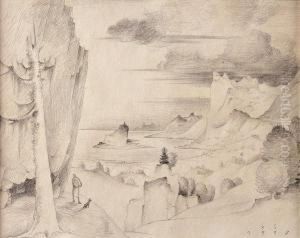 Gebirgslandschaft Mit Eremit by Franz Sedlacek