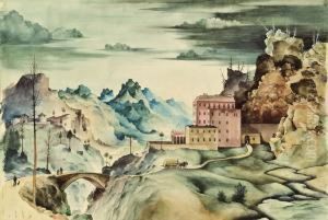 Stadt Im Gebirge by Franz Sedlacek
