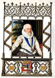 Portrait of Edward Somerset 4th Earl of Worcester from Memoirs of the Court of Queen Elizabeth by Sarah Countess of Essex