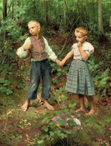 Holding Hands In The Forest by Hermann Seeger