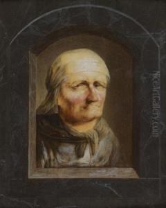 Portrait D'un Homme Derriere Une Fenetre En Trompe-l'oeil
