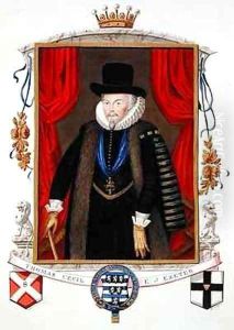 Portrait of Sir Thomas Cecil 1st Earl of Exeter 2nd Lord Burghley from Memoirs of the Court of Queen Elizabeth by Sarah Countess of Essex