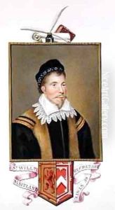 Portrait of Sir William Maitland of Lethington Secretary of State from Memoirs of the Court of Queen Elizabeth