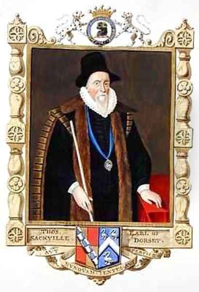 Portrait of Thomas Sackville 1st Baron Buckhurst from Memoirs of the Court of Queen Elizabeth - view 1
