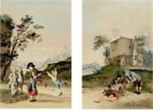 Children Playing In Landscapes by Joseph Conrad Seekatz