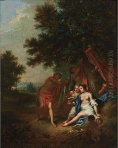A Bacchanale With Nymphs And Satyrs In A Wooded Landscape by Joseph Conrad Seekatz