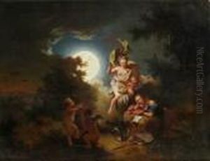 Venus Und Mars - Luna Und Astronom. by Joseph Conrad Seekatz