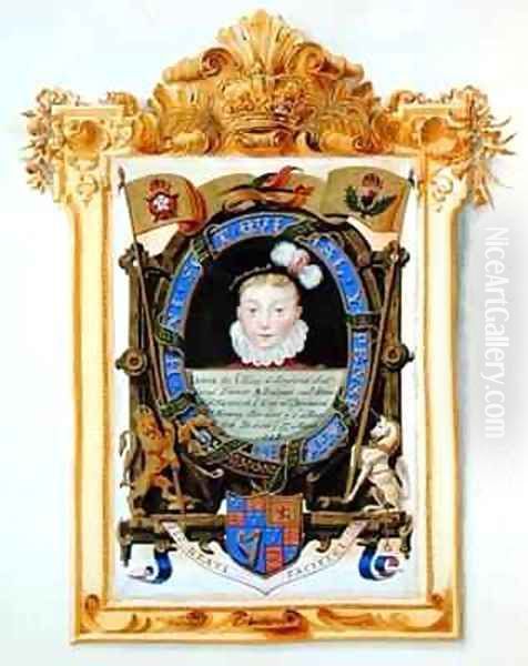 Portrait of James VI of Scotland Later James I of England as a boy c 1574 from Memoirs of the Court of Queen Elizabeth - view 1