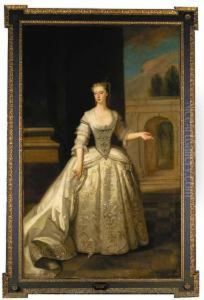 Portrait Of Lady Caroline D'arcy by Enoch Seeman