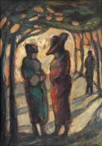 Figures In A Wooded Park by Arthur Segal