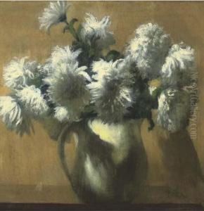 White Dahlias In A Jug by Arthur Segal