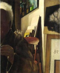 Self Portrait In The Studio by Arthur Segal