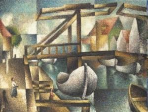 Die Brucke In Rugenwaldermunde by Arthur Segal